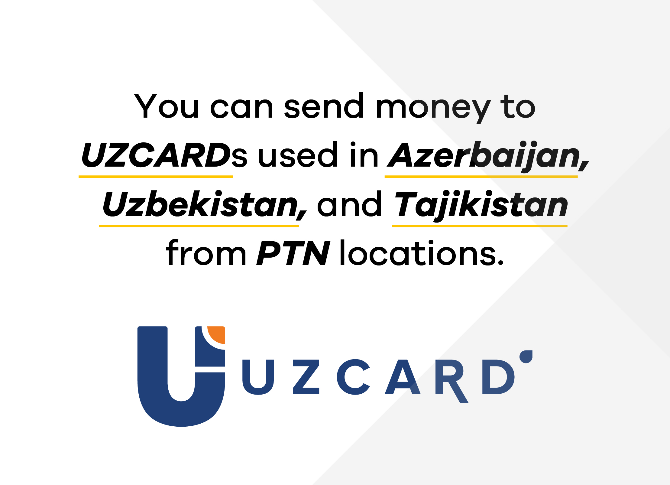 Send Money to UZCARDs in Azerbaijan, Uzbekistan, and Tajikistan